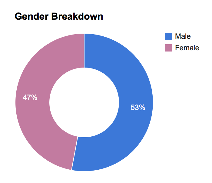 Gender breakdown chart