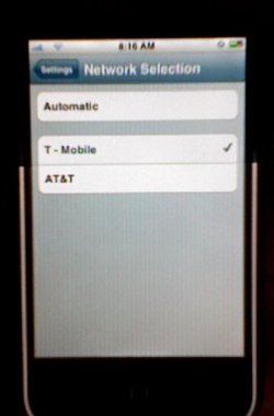 iPhone running on T-Mobile’s network