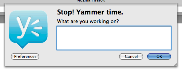 Stop: Yammer time.