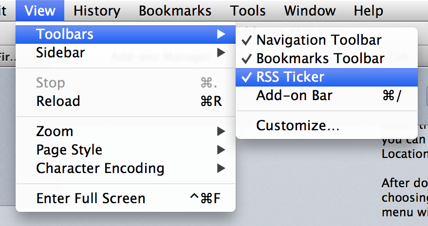 Disable RSS Ticker