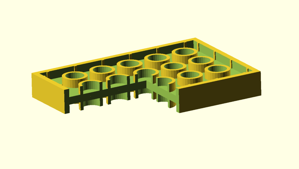 A cross-section of a female dual-sided plate.
