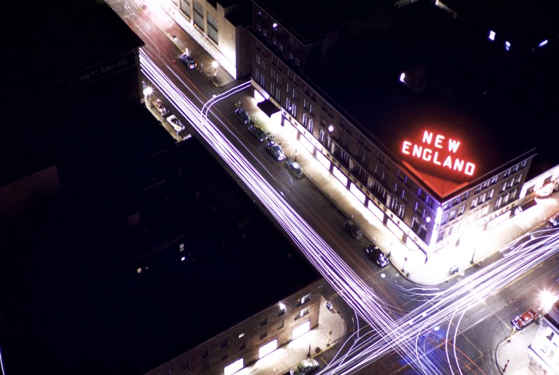 A photo of the New England Furniture Company building in downtown Minneapolis in 1950 by David Tewes