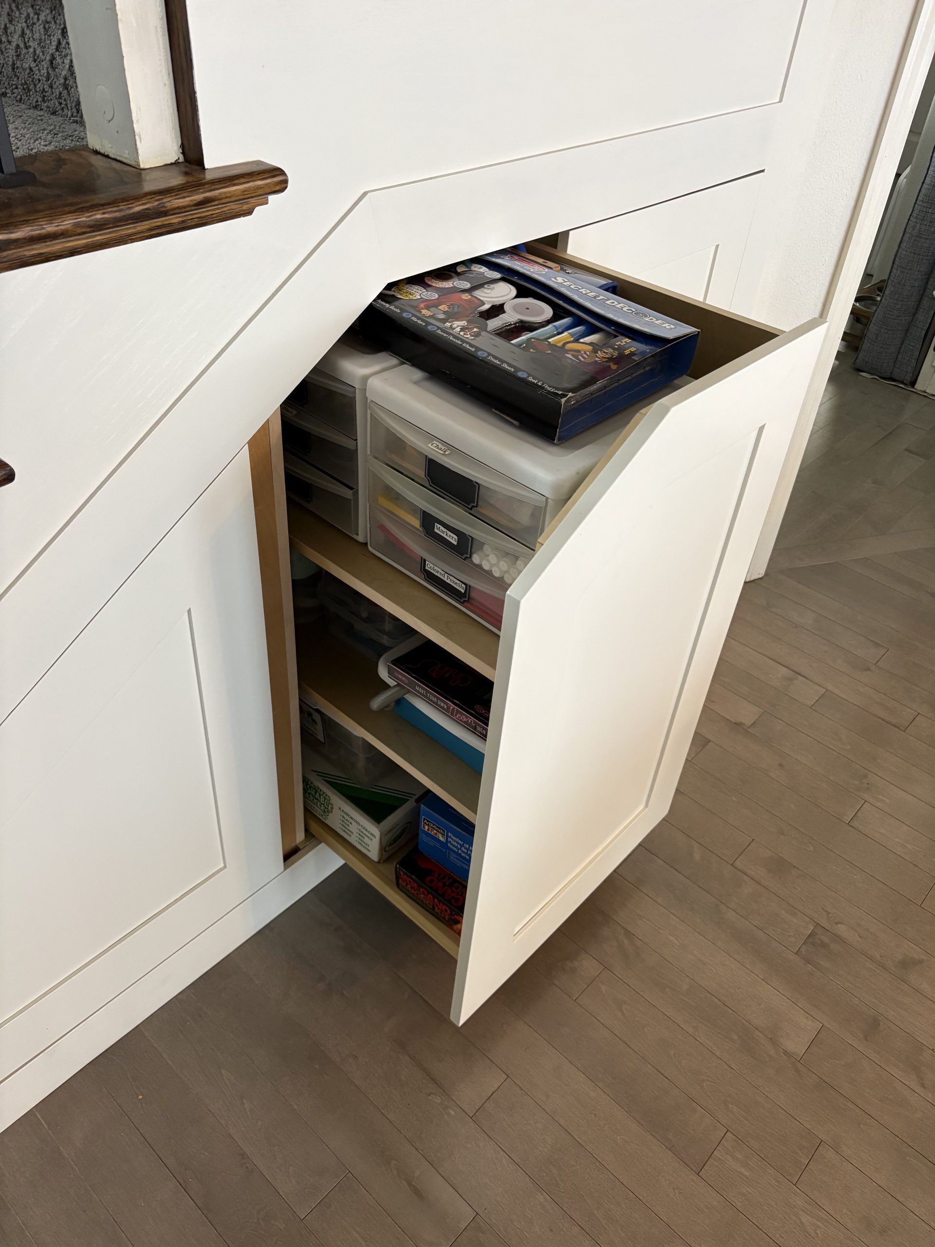 I replaced the unused space under my stairs with big drawers, and it only took me seven months.